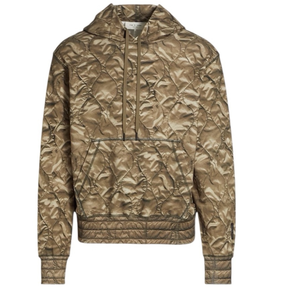 RAG & BONE Photo Reel Quilted Hoodie Sweatshirt